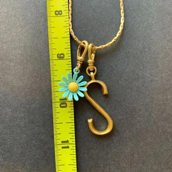 NWT Lulu Frost Plaza Bond Chain Plaza Letter S Charm Daisy Enamel Charm … - Picture 9 of 12